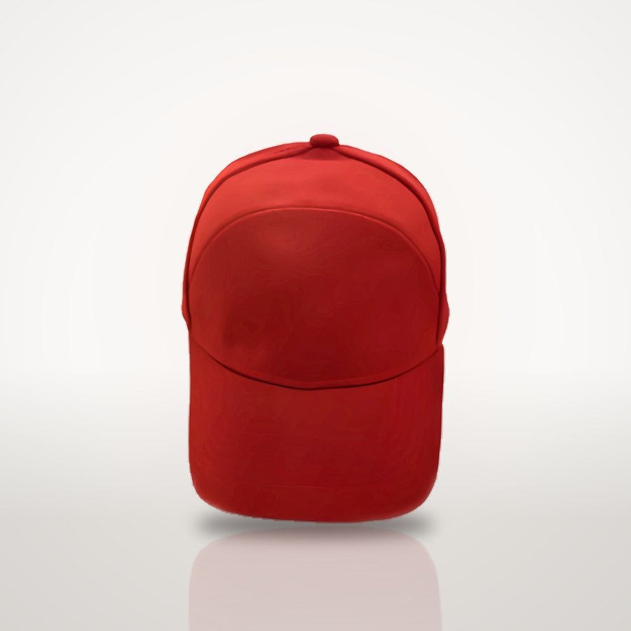 Bright Red 7-panel cap, front view