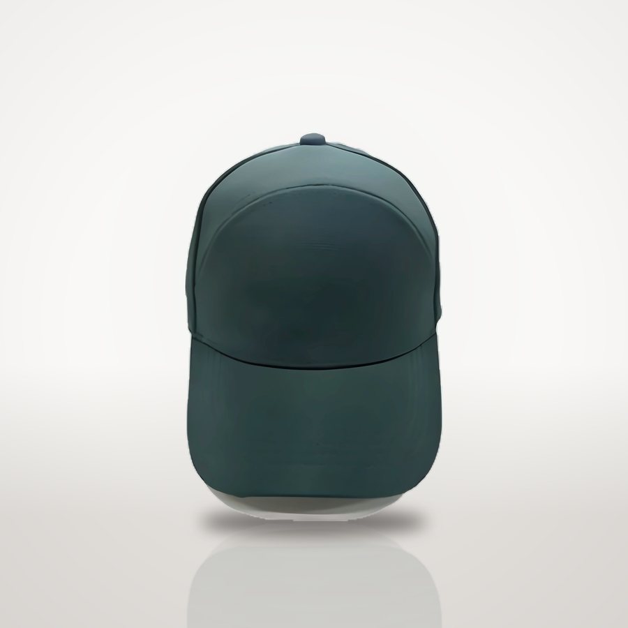 Dark Green 7-panel cap, front view