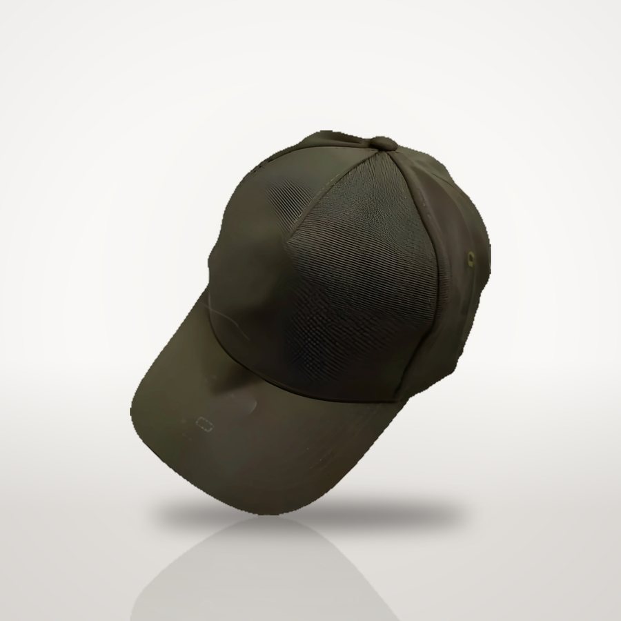 Olive a-frame cap, front view