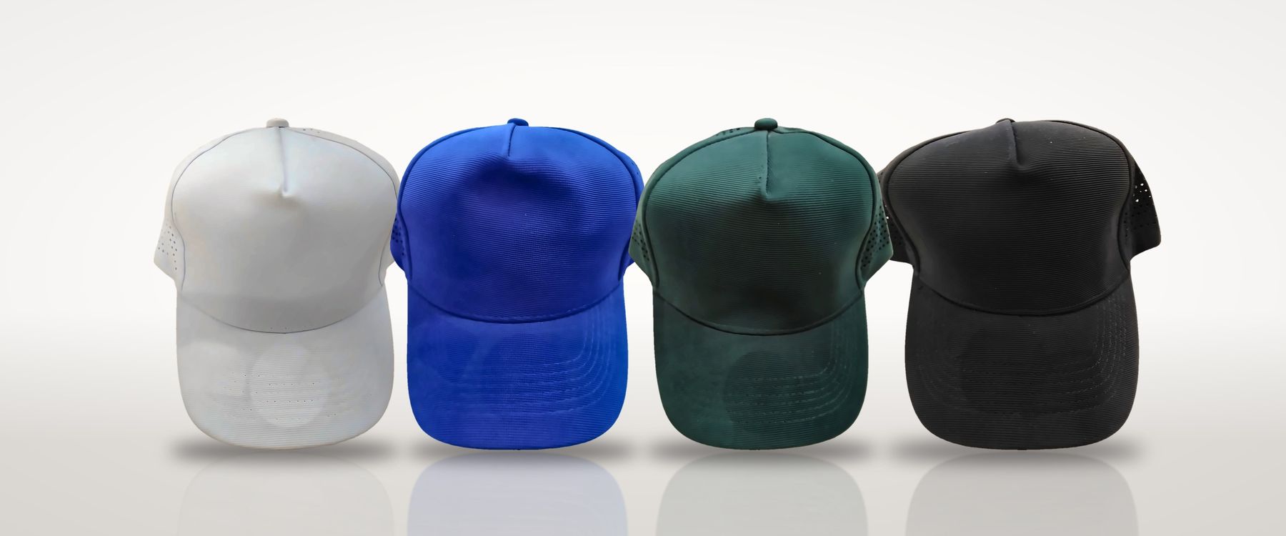 5-panel vented caps in 6 colours