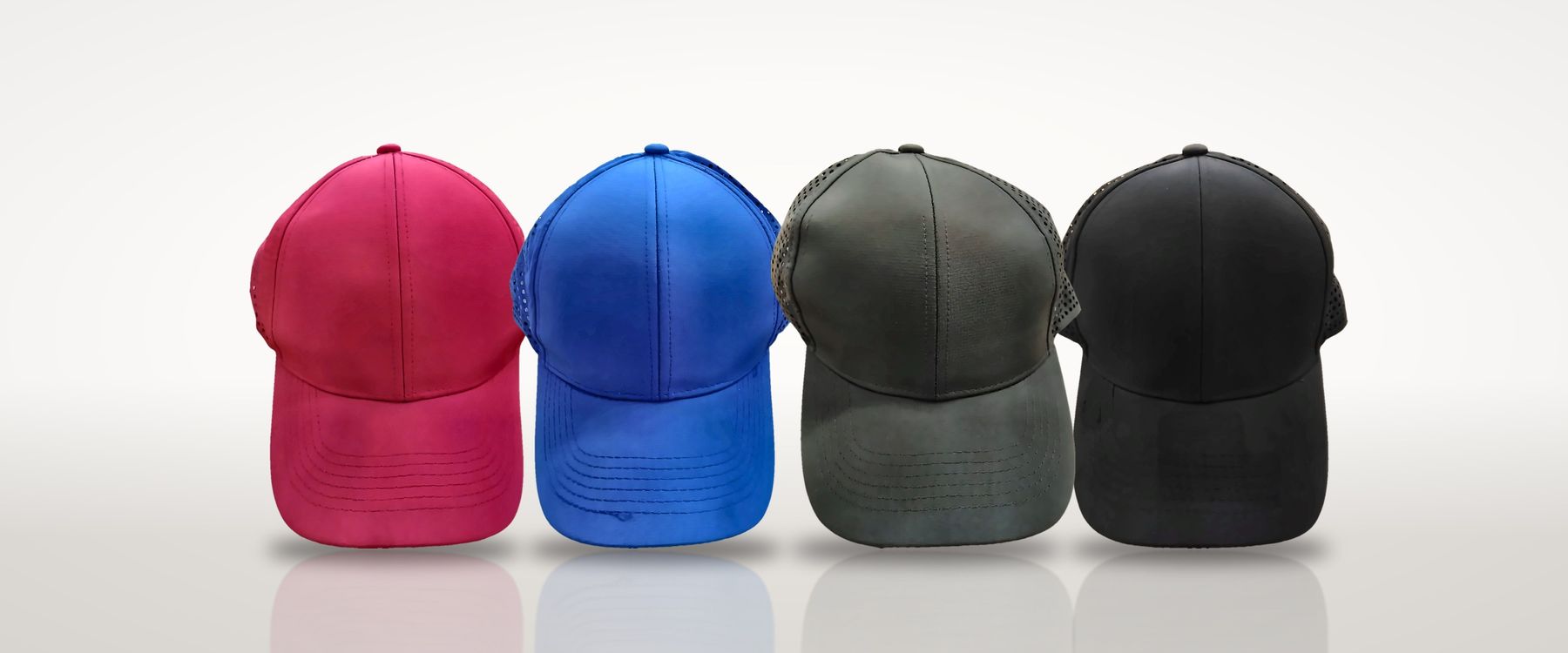6-panel vented caps in 6 colours