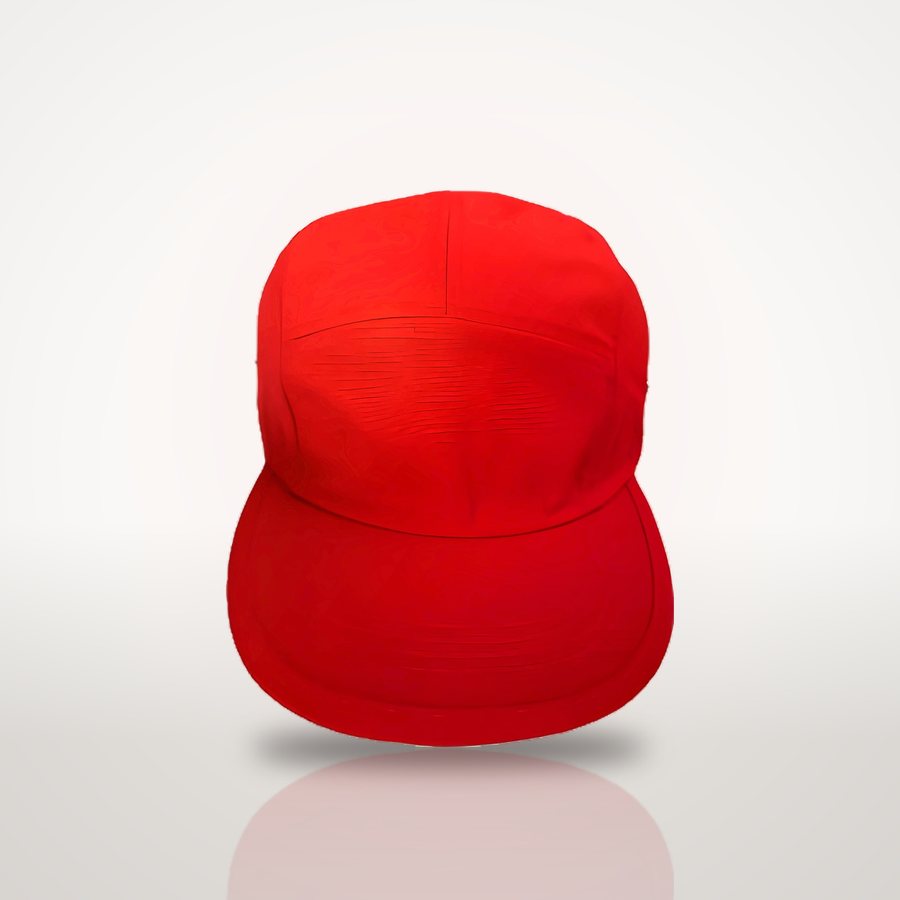 Red camper cap, front view