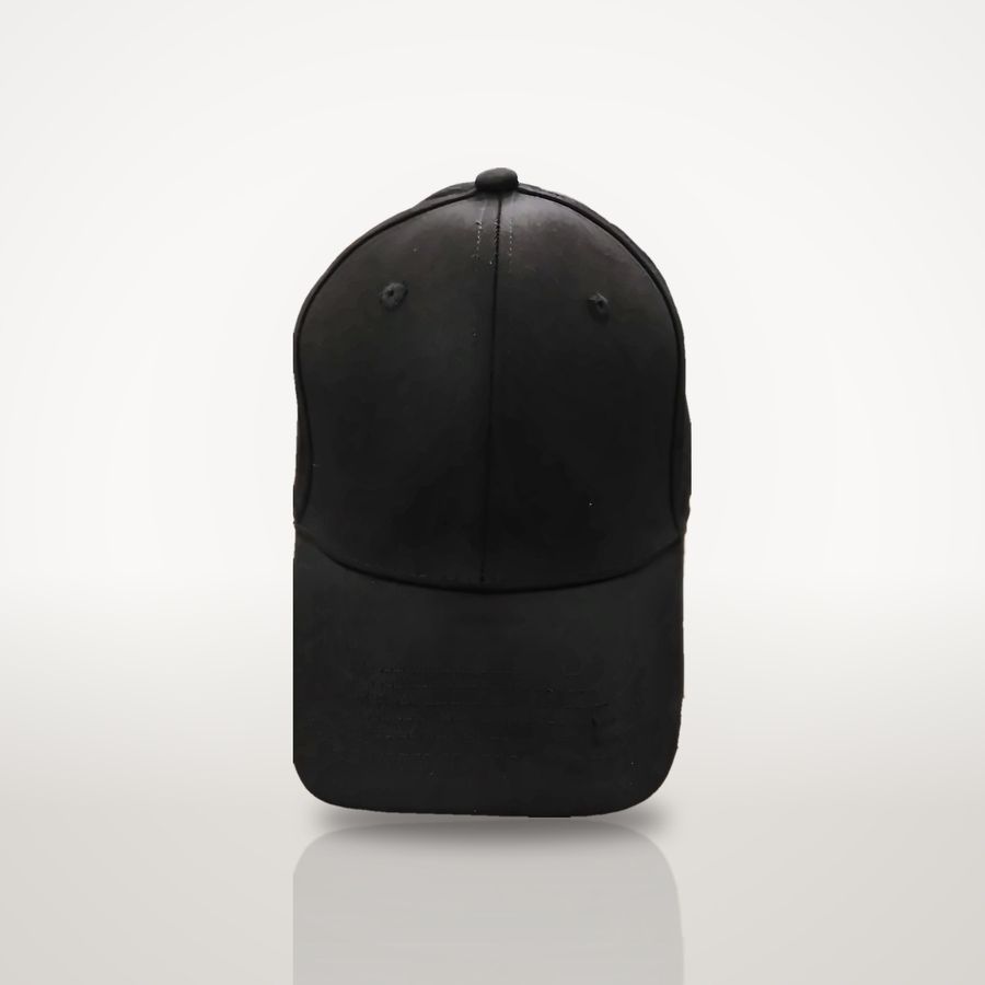 Black cotton cap, front view