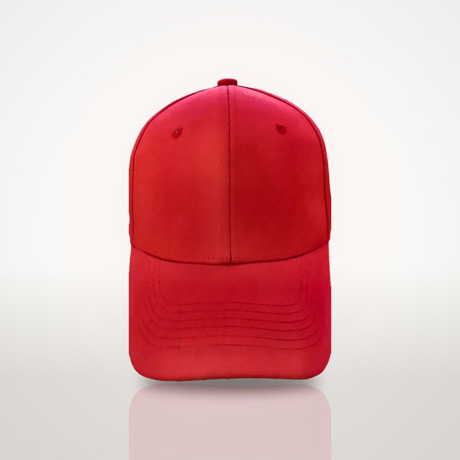 Red cotton cap, front view