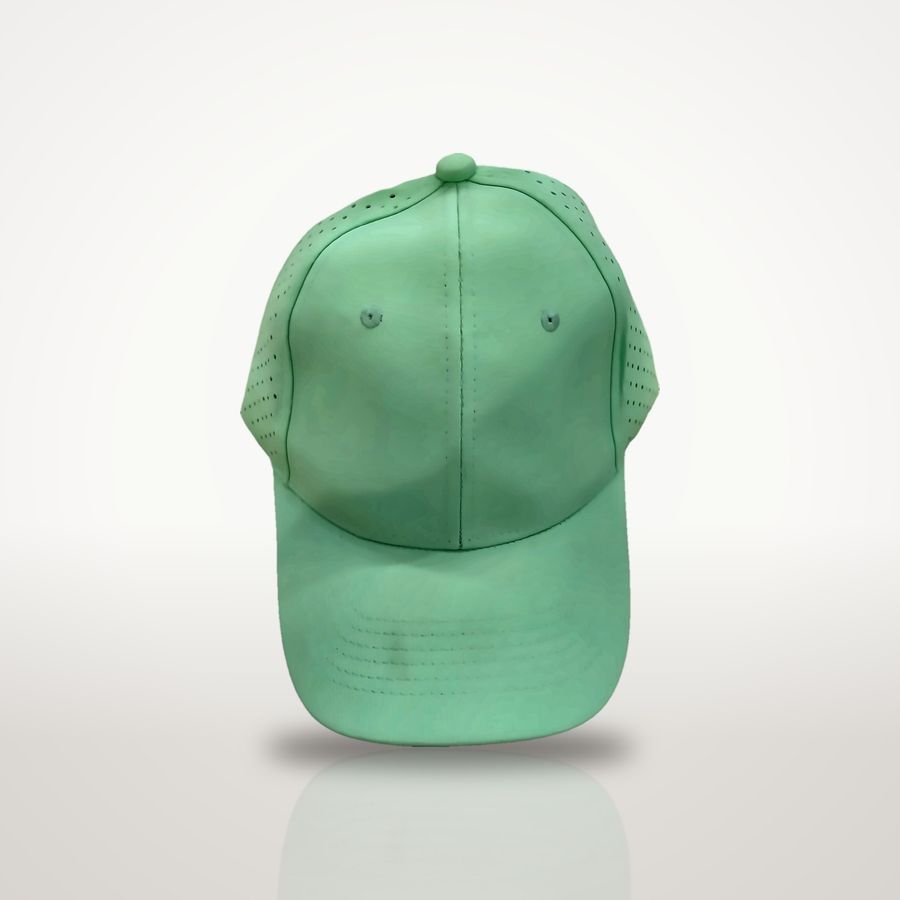 Mint perforated cap, front view