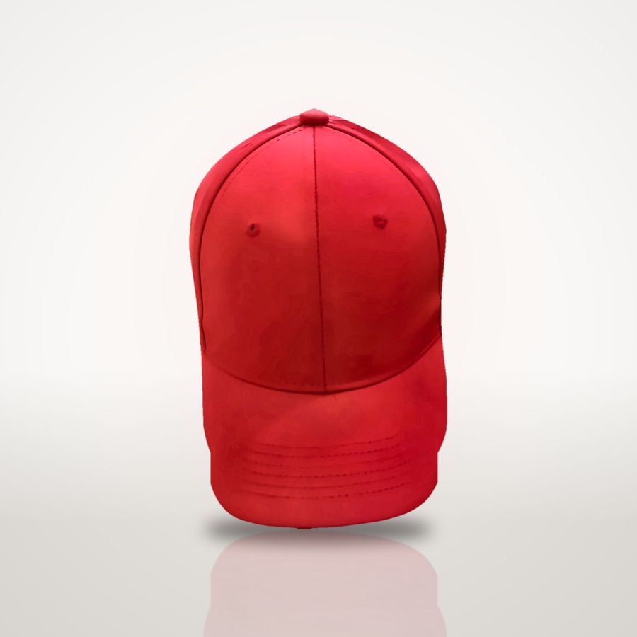 Red performance cap, front view