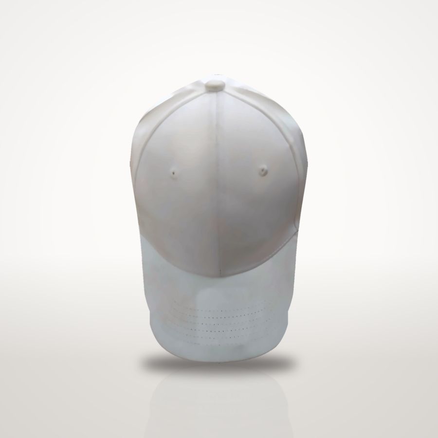 White performance cap, front view