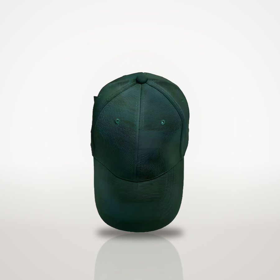 Bottle Green structured cap, front view