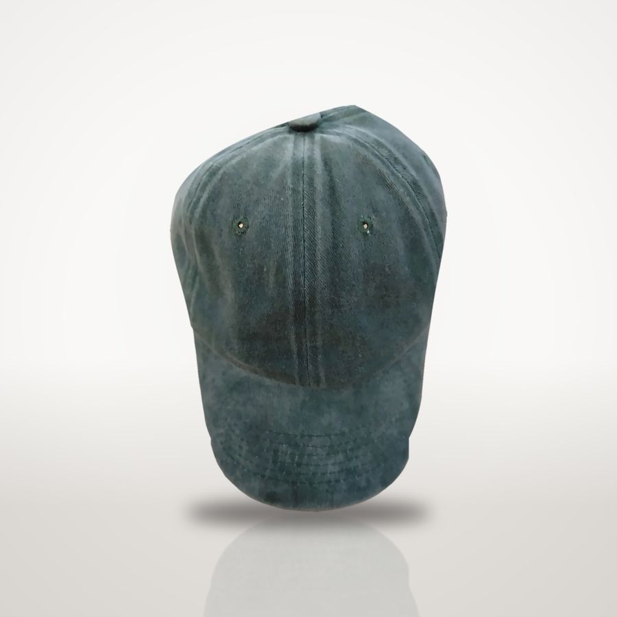 Green washed cap, front view