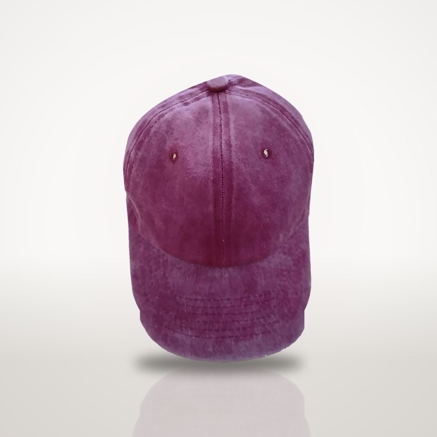 Maroon washed cap, front view