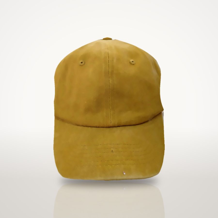 Mustard washed cap, front view