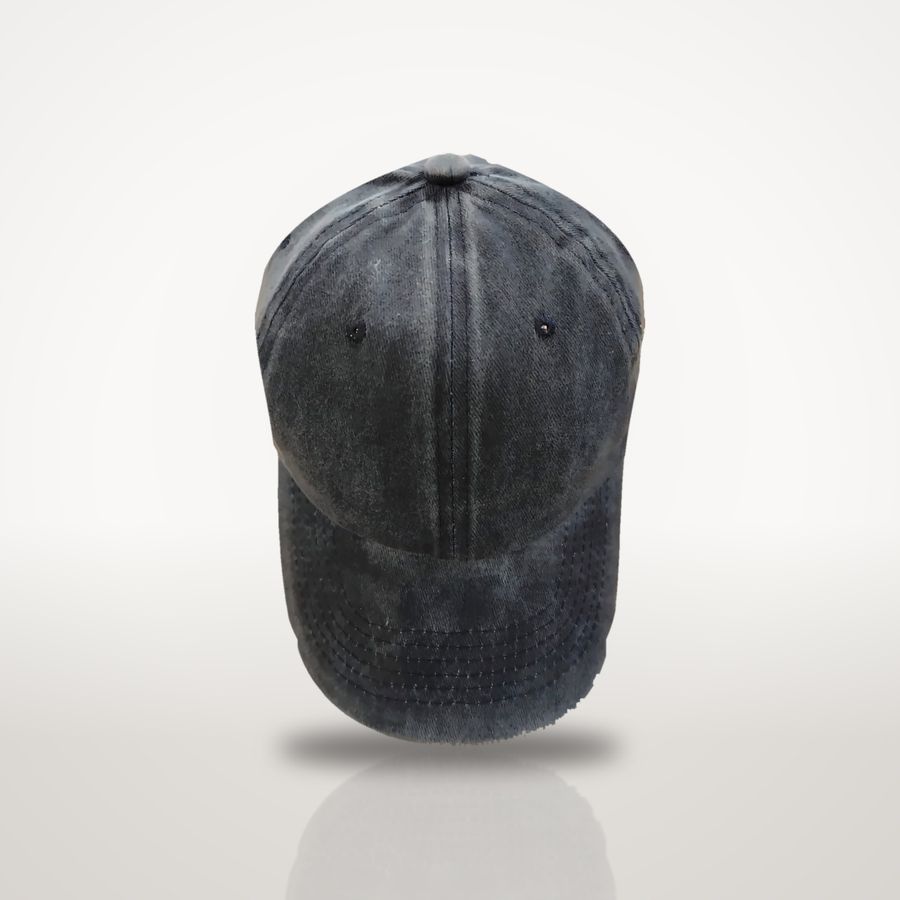 Navy washed cap, front view